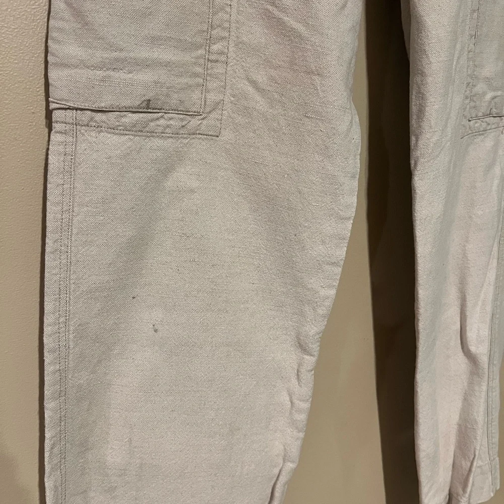 Vintage Banana Republic Women's Size 30/30 Linen Blend Cargo Button Fly Trouser
